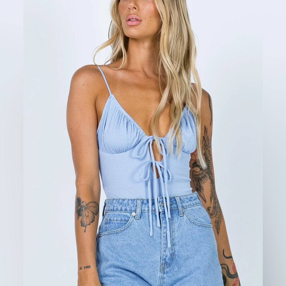 NWT Princess Polly Bow Bodysuit Blue